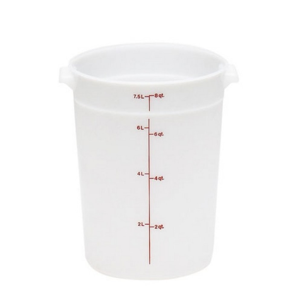 Cambro Food Storage Container, 8 Qt, White MPN:RFS8148