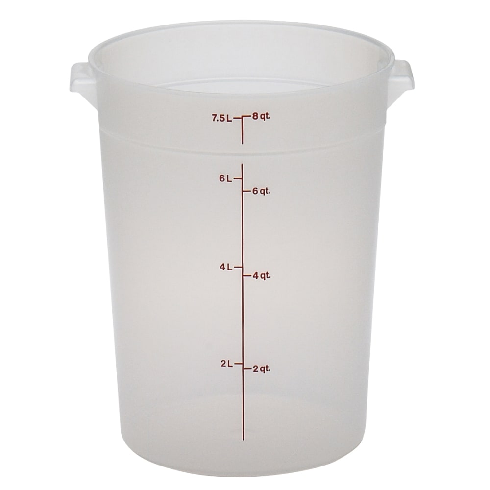 Cambro Translucent Round Food Containers, 8 Qt, Pack Of 12 Containers MPN:RFS8PP190CAM