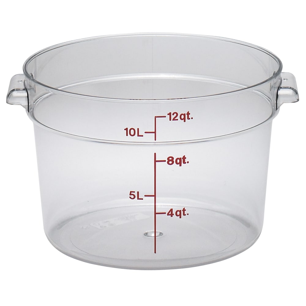 Cambro Camwear 4-Quart Round Storage Containers, Clear, Set Of 6 Containers MPN:RFSCW12135