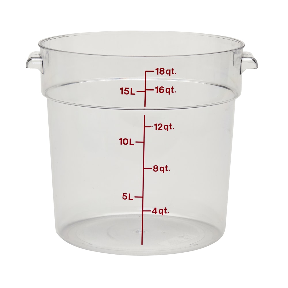 Cambro Camwear 18-Quart Round Storage Containers, Clear, Set Of 6 Containers MPN:RFSCW18135