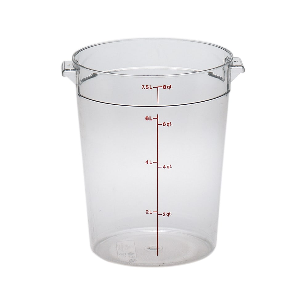 Cambro Camwear Round 8-Quart Food Containers, Clear, Set Of 12 Containers MPN:RFSCW8135