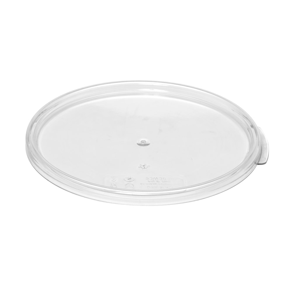 Cambro Camwear Round Food Storage Lids For 6- And 8-Qt Containers, Clear, Pack Of 12 Lids MPN:RFSCWC6135