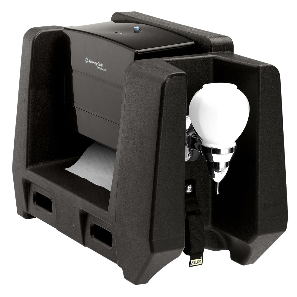 Cambro Soap And Multifold Paper Towel Dispenser For Camtainer, 13-3/8inH x 10-1/8inW x 19-3/8inD, Black MPN:HWATD110