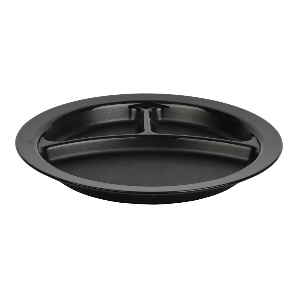 Cambro Camwear 3-Compartment Dinnerware Plates, 9in, Black, Pack Of 48 Plates MPN:93CW110