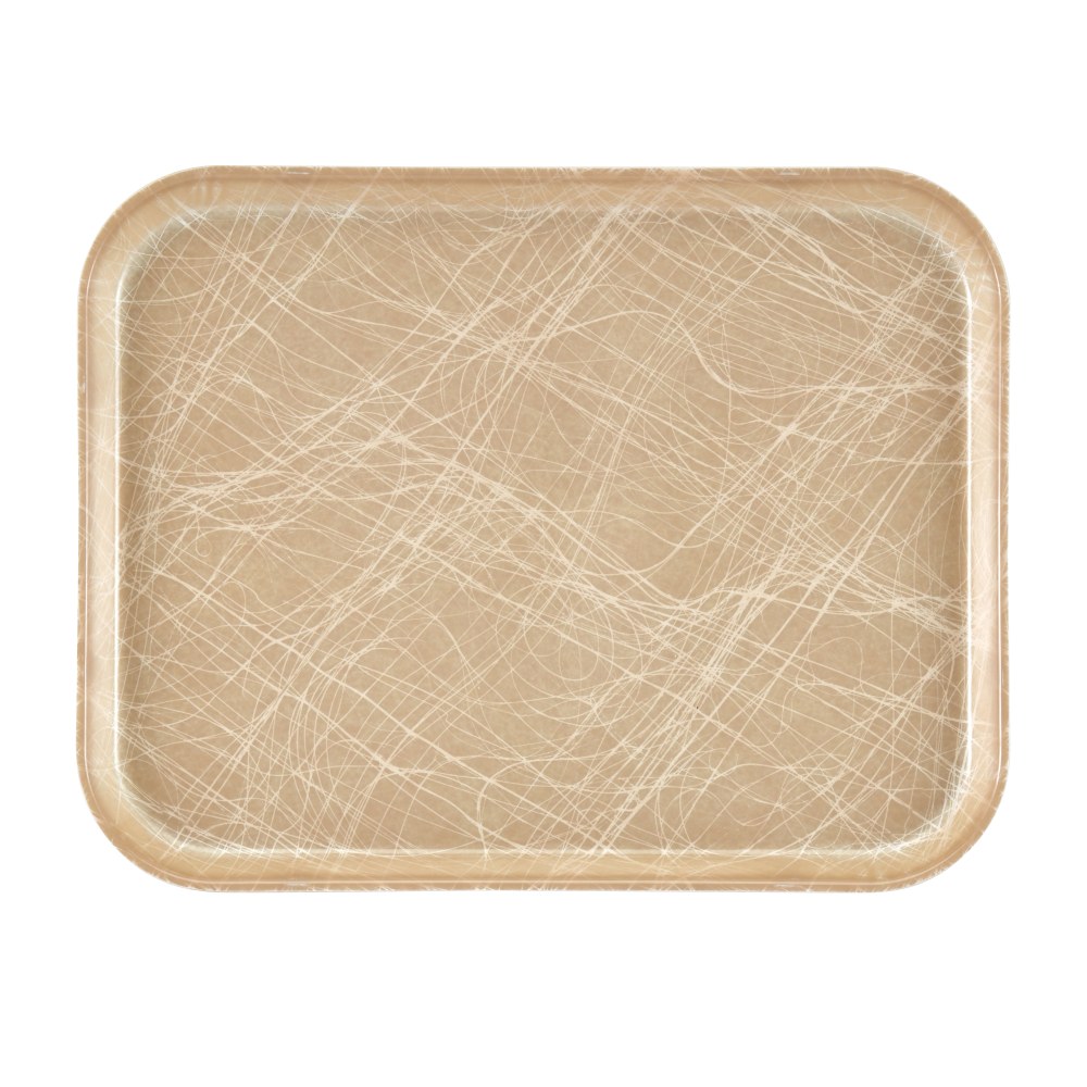Cambro Camtray Rectangular Serving Trays, 14in x 18in, Tan Abstract, Pack Of 12 Trays MPN:1418214
