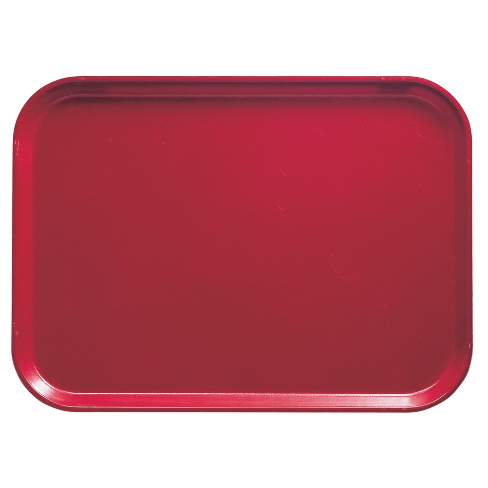 Cambro Camtray Rectangular Serving Trays, 14in x 18in, Ever Red, Pack Of 12 Trays MPN:1418221