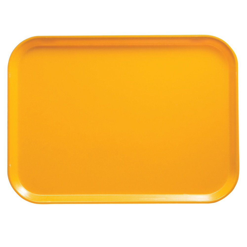 Cambro Camtray Rectangular Serving Trays, 14in x 18in, Mustard, Pack Of 12 Trays MPN:1418504