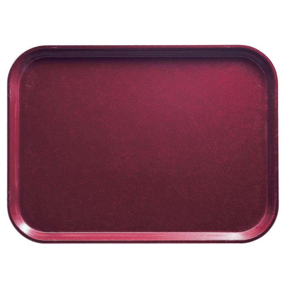 Cambro Camtray Rectangular Serving Trays, 14in x 18in, Burgundy Wine, Pack Of 12 Trays MPN:1418522