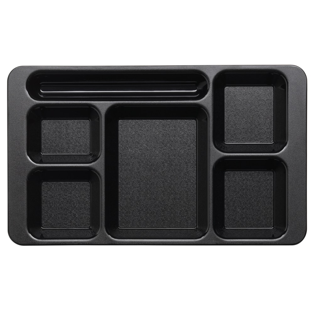 Cambro Camwear 5-Compartment Trays, 15inW, Black, Pack Of 24 Trays MPN:1596CW110