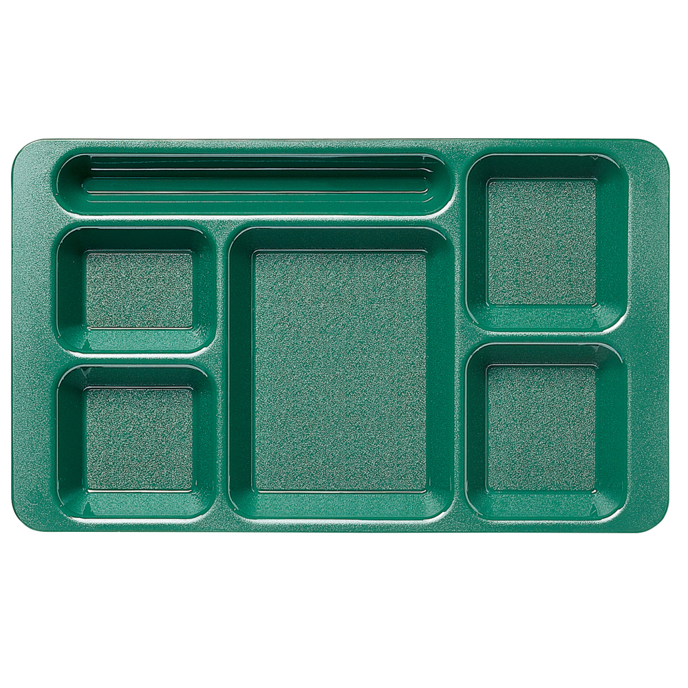 Cambro Camwear 5-Compartment Trays, 15inW, Sherwood Green, Pack Of 24 Trays MPN:1596CW119