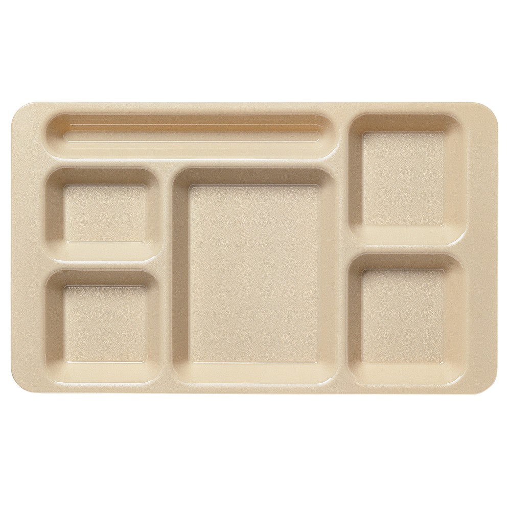 Cambro Camwear 5-Compartment Trays, 15inW, Beige, Pack Of 24 Trays MPN:1596CW133