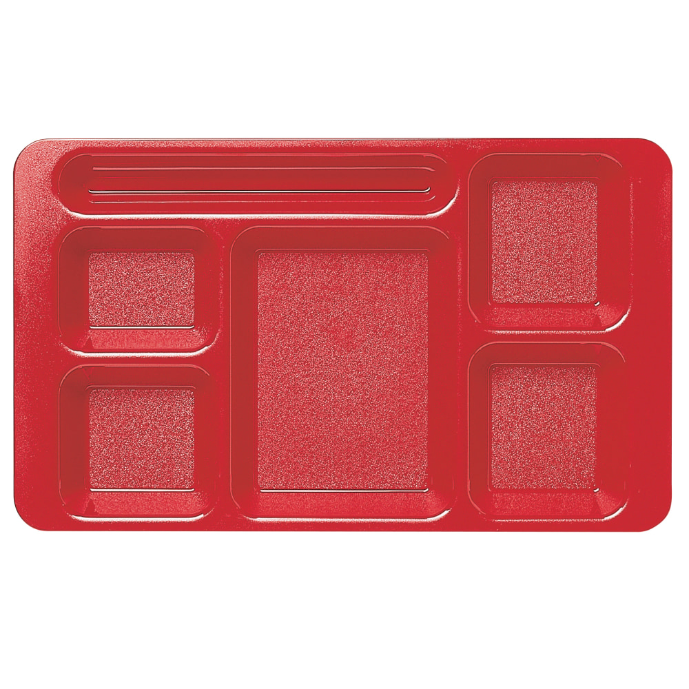Cambro Camwear 5-Compartment Trays, Red, Pack Of 24 Trays MPN:1596CW404