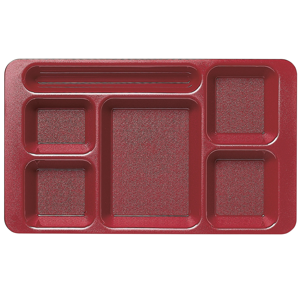 Cambro Camwear 5-Compartment Trays, Cranberry, Pack Of 24 Trays MPN:1596CW416