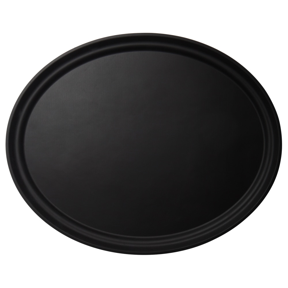 Cambro Camtread Oval Serving Trays, 27inW, Black, Pack Of 6 Trays MPN:2700CT110