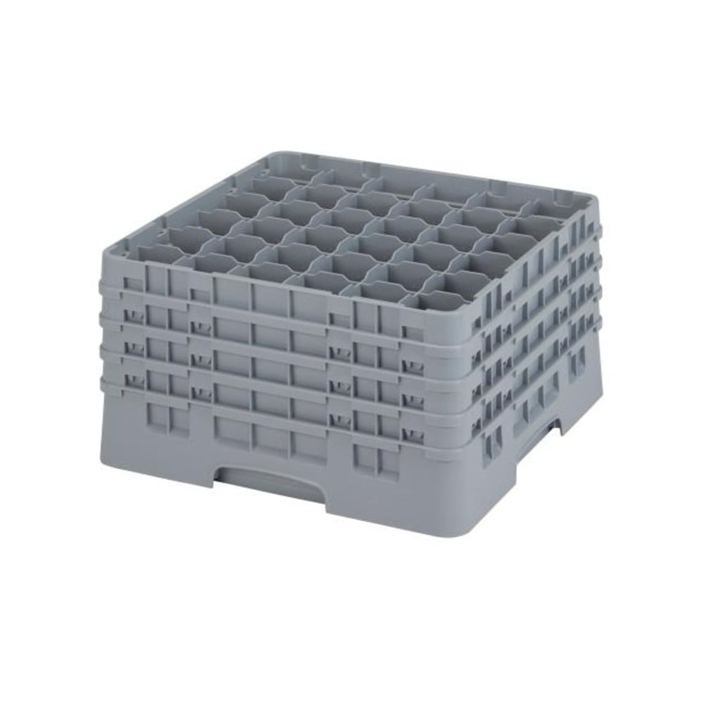 Cambro Camrack 36-Compartment Glass Rack, 19-3/4in x 19-3/4in, Gray MPN:36S900151