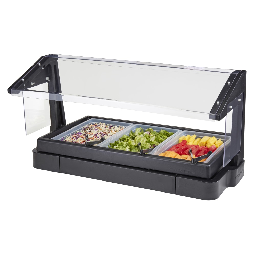 Cambro Buffet Bar With Sneeze Guard, 24-1/2inH x 24-1/8inW x 48inD, Black MPN:BBR480110