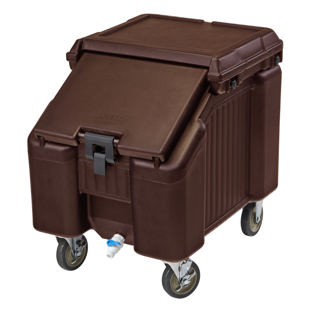 Cambro SlidingLid Ice Caddy, 100-Lb Capacity, Dark Brown MPN:ICS100L131