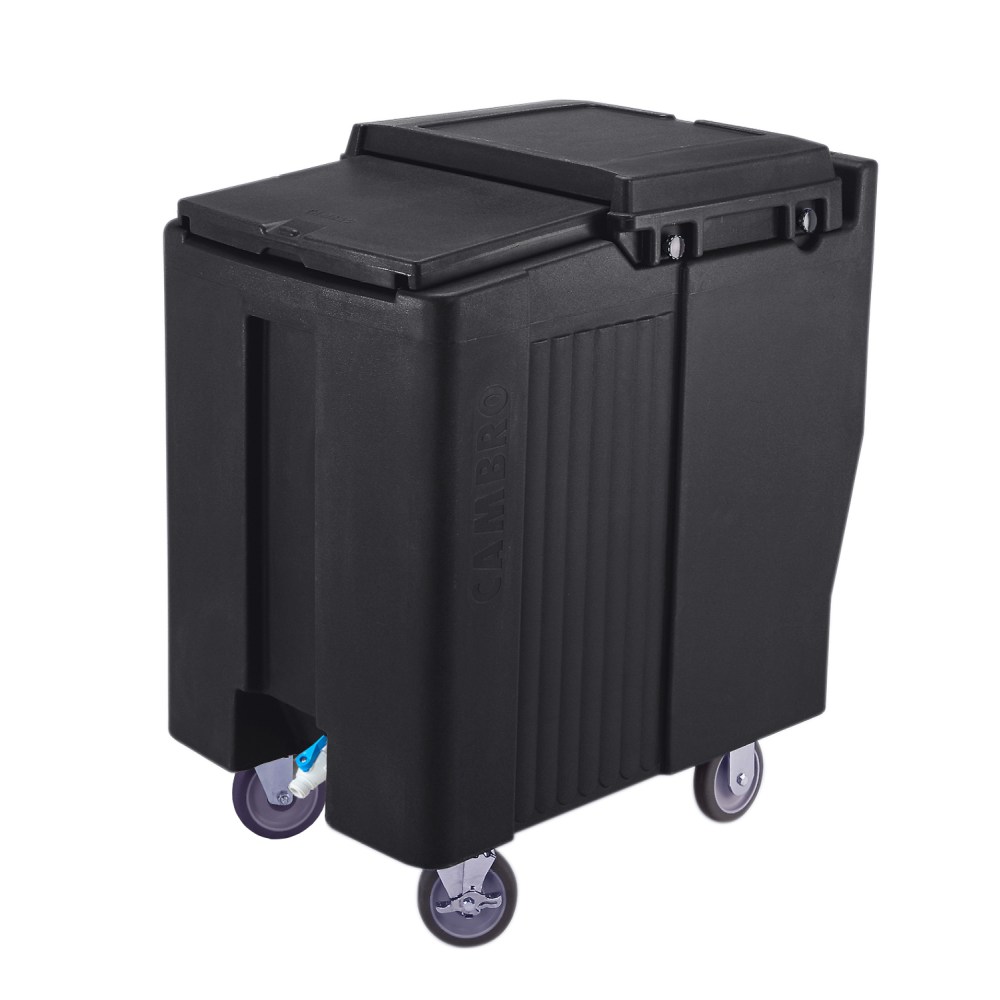 Cambro SlidingLid Ice Caddy, Tall, 175-Lb Capacity, Black MPN:ICS175T110