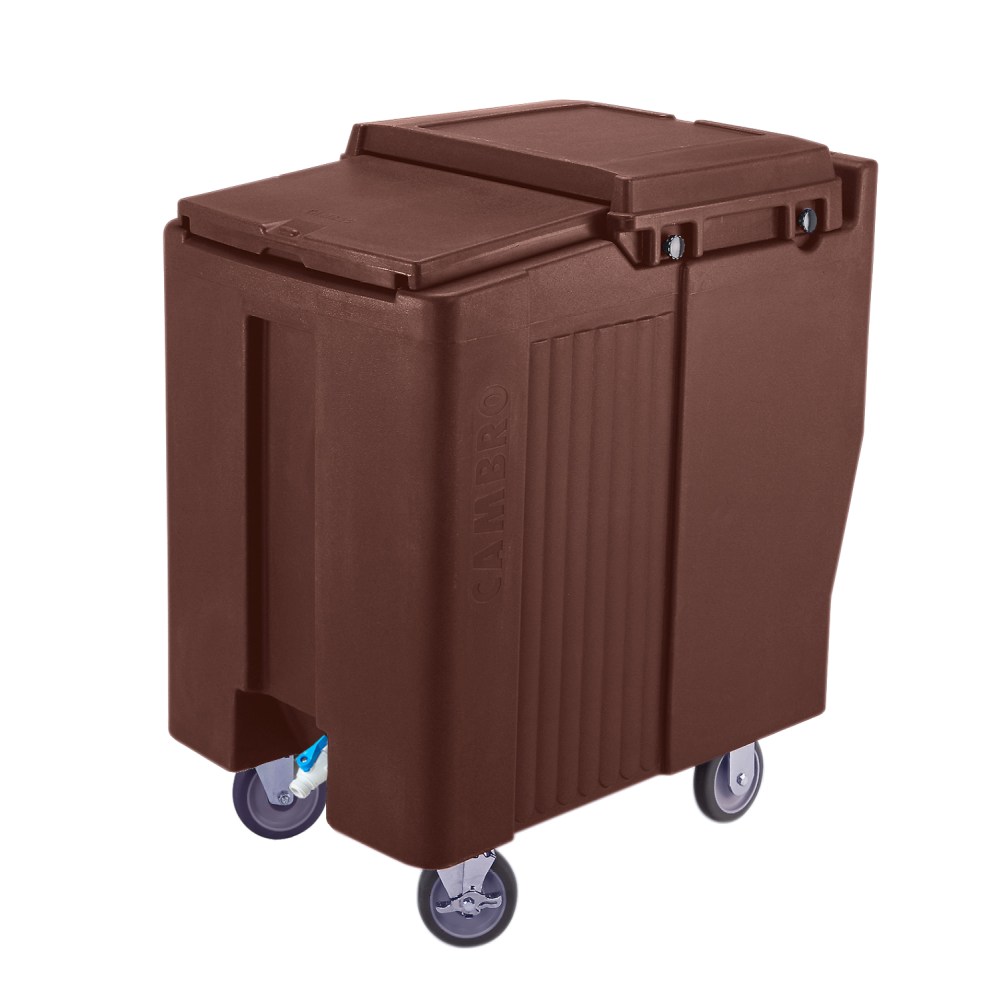 Cambro SlidingLid Ice Caddy, Tall, 175-Lb Capacity, Dark Brown MPN:ICS175T131