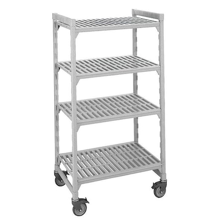 Starter Mobile Plastic Shelving Unit, Vented Style, 18 in D, 48 in W, 75 in H, 4 Shelves MPN:EACPMU184875V4480