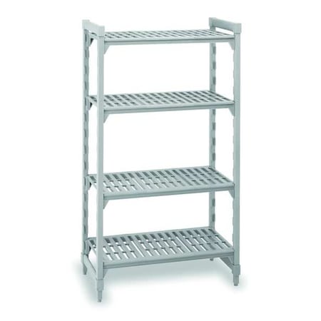 Starter Plastic Shelving Unit, Vented Style, 18 in D, 48 in W, 72 in H, 4 Shelves, Speckled Gray MPN:EACPU184872V4480