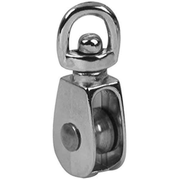 Blocks & Pulleys, Pulley Type: Rigid Eye Pulley , Rope Type: Wire , Number Of Sheaves: Single , Work Load Limit: 30lb , Finish: Nickel-Plated  MPN:T7655012N