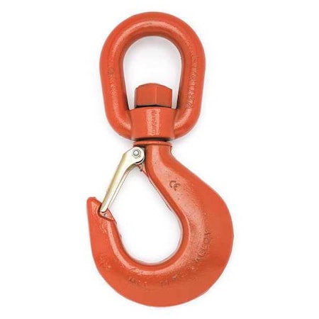 No. 11 Alloy Latched Swivel Hoist Hook, 11 Ton PL, Forged Alloy, Painted Orange MPN:3953115PL