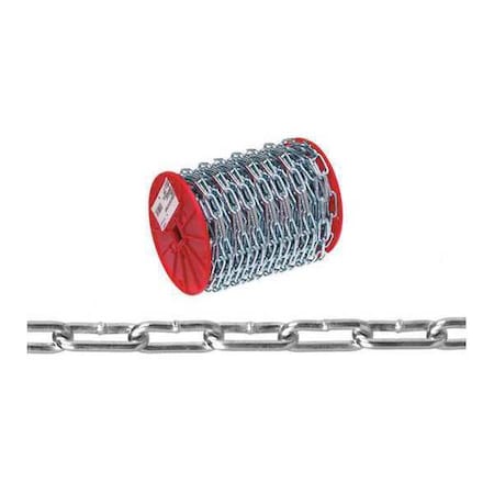 No. 4 Straight Link Coil Chain, Zinc Plated, 100' per Reel MPN:AW0330427