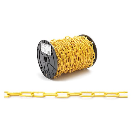 2/0 Straight Link Coil Chain, Yellow Polycoat, 120' per Reel MPN:PD0722627
