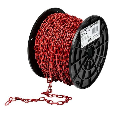 No. 3 Double Loop (Inco) Chain, Red Polycoat, 150' per Reel MPN:PG0722227N