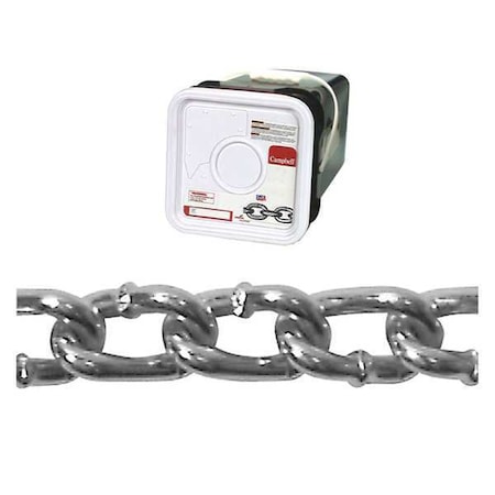2/0 Twist Link Machine Chain, Zinc Plated, 175' per Square Pail MPN:T0322026