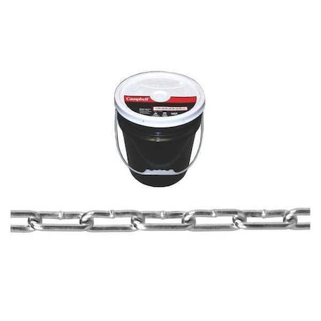 2/0 Straight Link Coil Chain, Zinc Plated, 400' per Round Pail MPN:T0332023