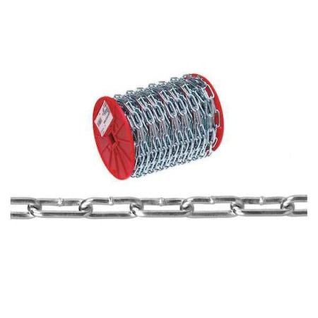 2/0 Straight Link Coil Chain, Zinc Plated, 40' per Reel MPN:T0722827