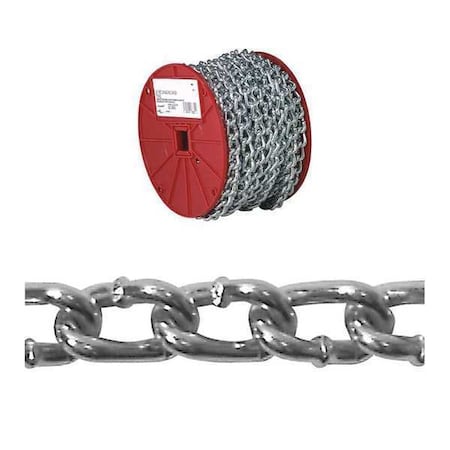 No. 2 Twist Link Machine Chain, Zinc Plated, 125' per Reel MPN:T0726627