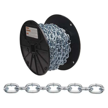 No. 2 Straight Link Machine Chain, Zinc Plated, 125' per Reel MPN:T0726727