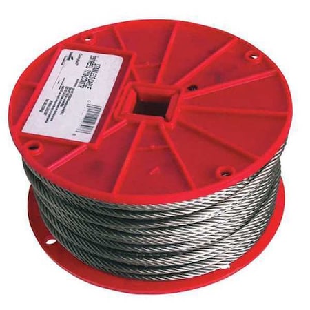 3/32 in 7 x 7 Type 304 Stainless Steel Cable, 250 Feet per Reel MPN:T7000326
