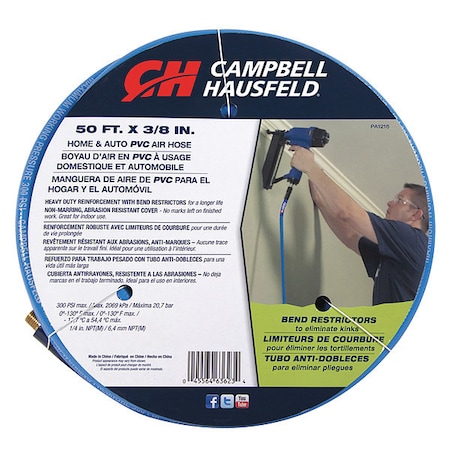 PVC Air Hose, Blue, 3/8