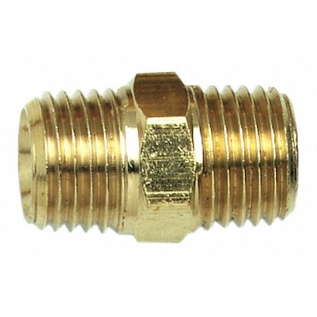 Hex Nipple, 1/4 in, Male NPT, Zinc Coated, Heat Treated Steel MPN:MP211800AV