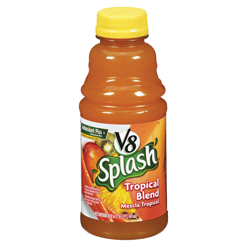 V8 Splash Fruit Juices, Tropical Blend, 16 Oz, Box Of 12 (Min Order Qty 2) MPN:5516