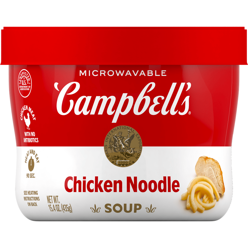 Campbells R&W Chicken Noodle Soup Bowls, 15.4 Oz, Pack Of 8 Bowls MPN:200000013459