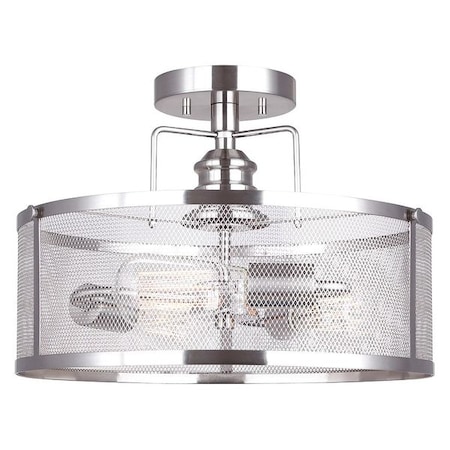 Semi-Flsh Mount, 3 Lght, 60W, 15-3/8x10.75