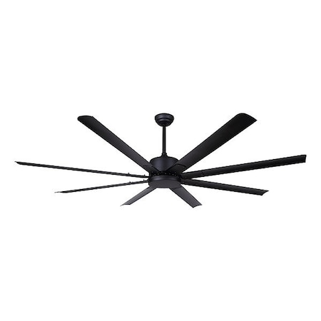 Ceiling Fan, 72 in Blade Dia, 8 Blades, 5 Speeds, 120V AC, Matte Black MPN:CP72EZR8BK-NLW