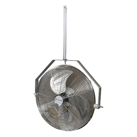 Industrial Fan, Ceiling Mount, 24 in Blade Dia, 120V, 7, 951 cfm, Non-Oscillating MPN:HAF24-ZO