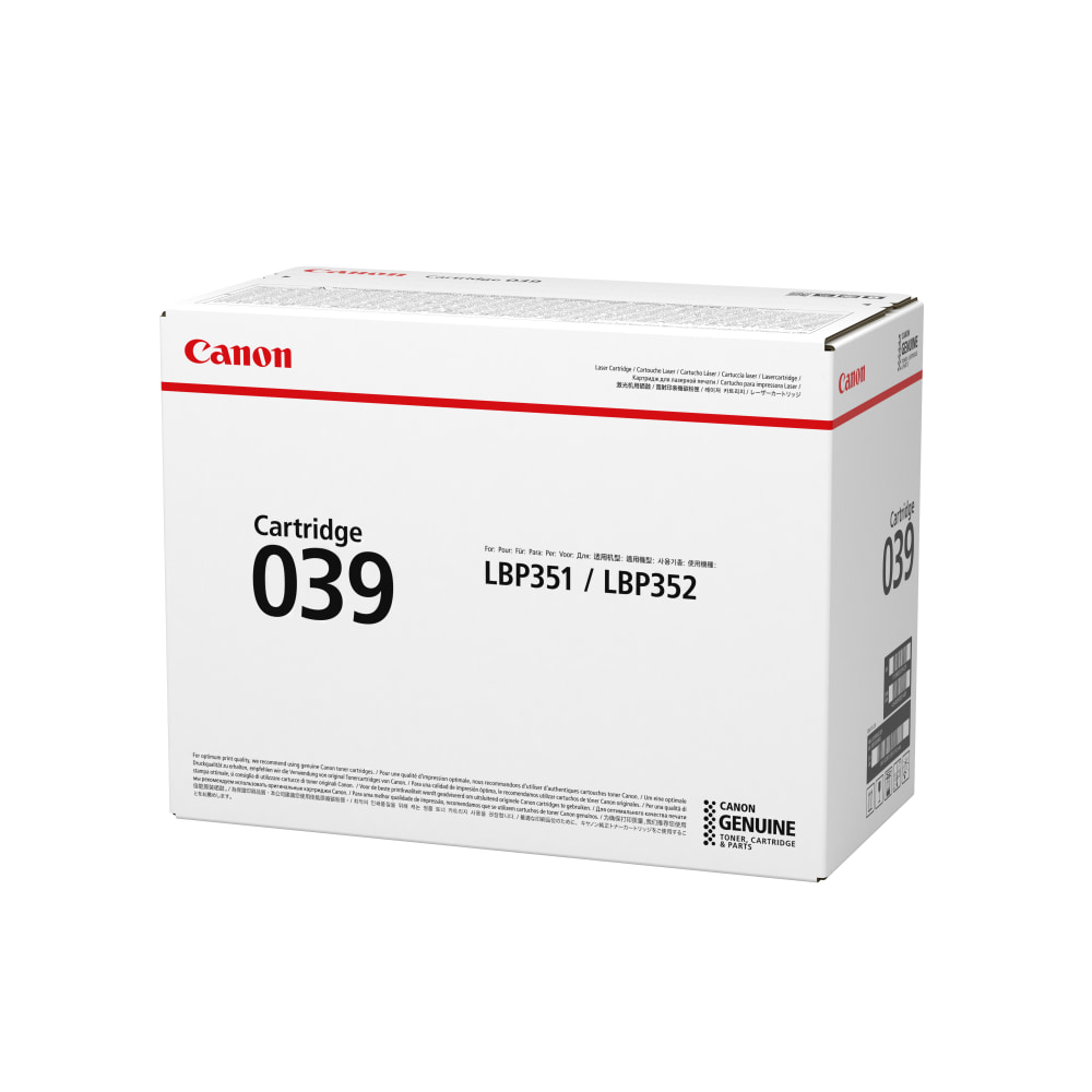 Canon 039 Black Toner Cartridge, 0287C001 MPN:0287C001
