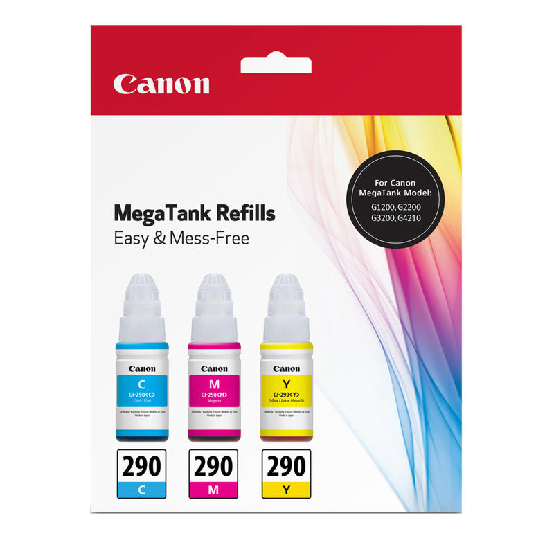 Canon GI-290 CMY Ink Bottle Value Pack - Inkjet - Magenta, Cyan, Yellow - 3 / Pack MPN:1596C005