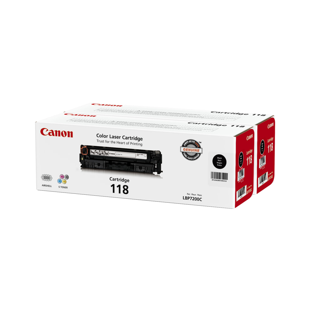 Canon 118 Black Toner Cartridges, Pack Of 2, 2662B001 MPN:2662B004AA