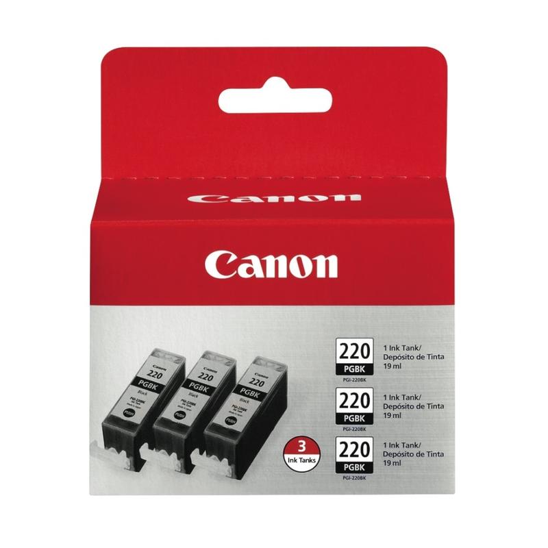 Canon PGI-220 Black Ink Cartridges, Pack Of 3, 2945B004 MPN:2945B004