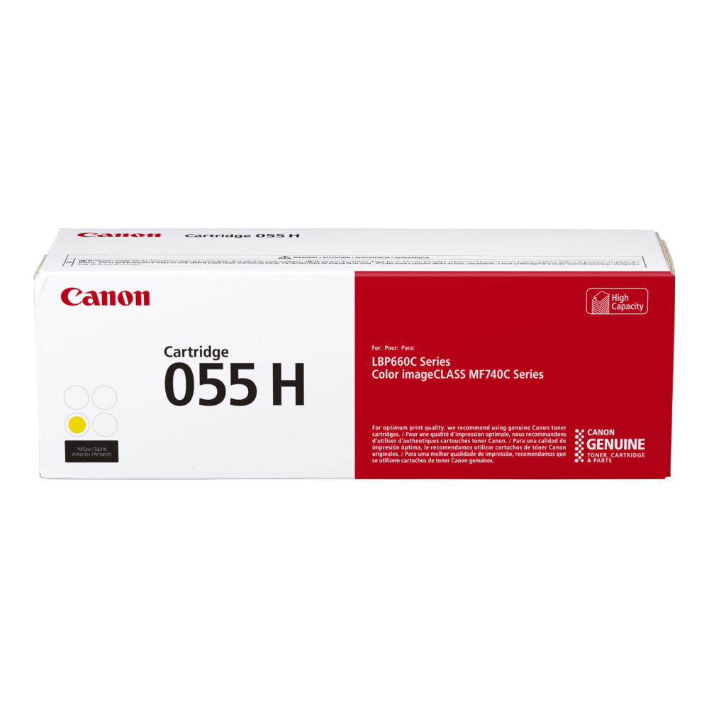 Canon 055H Yellow High Yield Toner Cartridge, 3017C001 MPN:3017C001