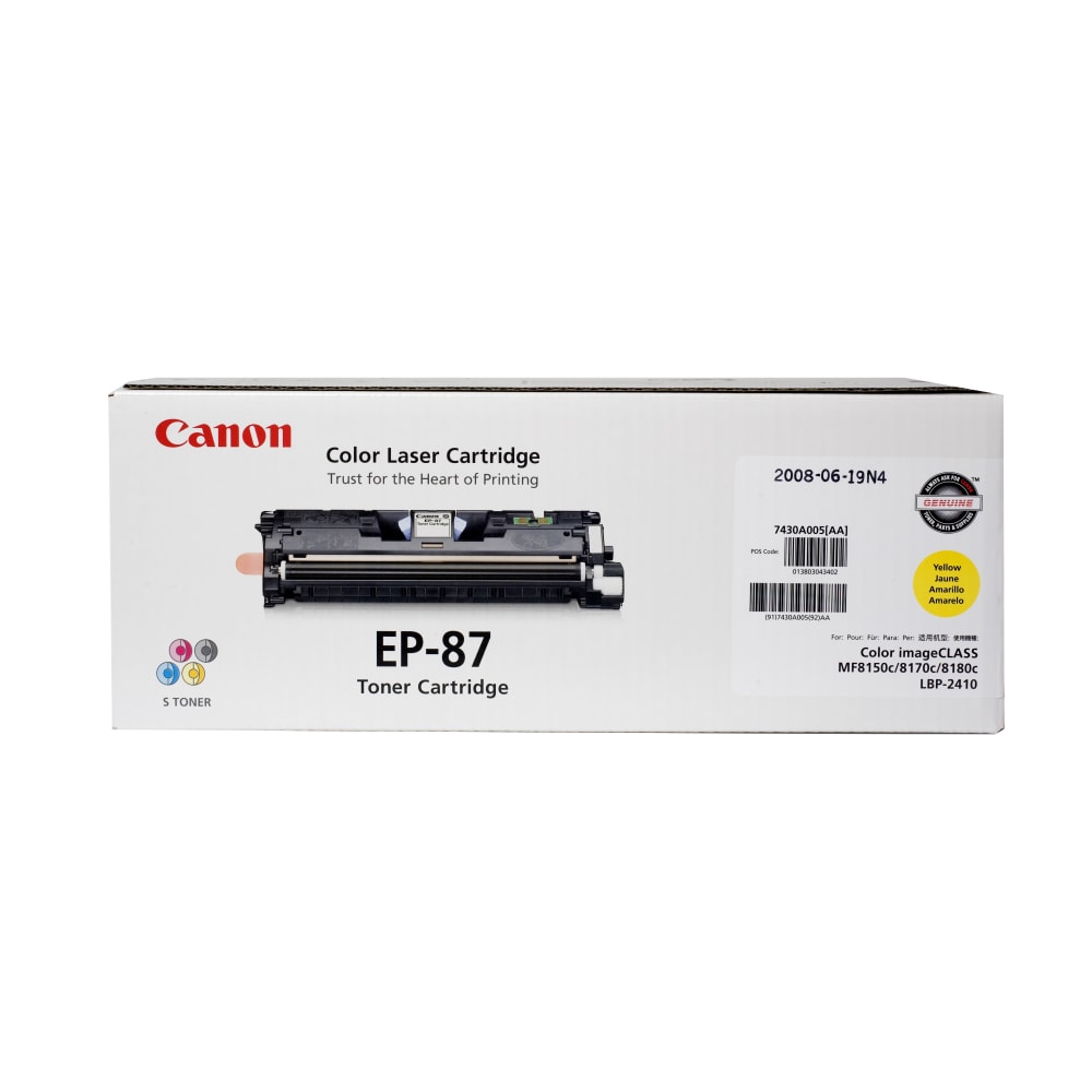 Canon EP-87Y Yellow Toner Cartridge, 7430A005 MPN:7430A005AA
