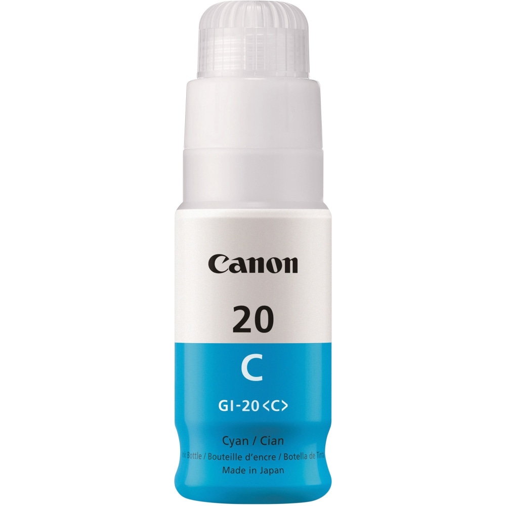 Canon GI-20 MegaTank Ink - Inkjet - Cyan - 1 Each MPN:GI20CYAN